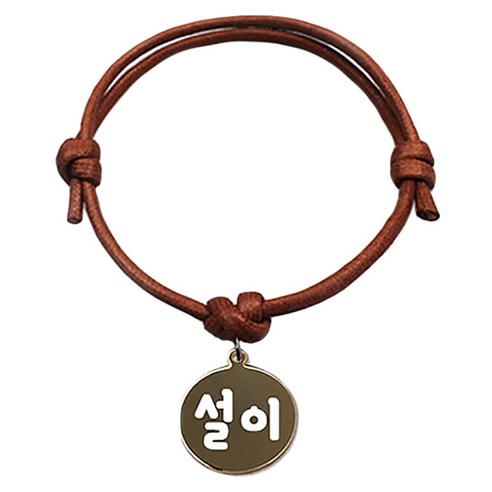 펫츠룩 굿모닝 카라멜 반려동물 목걸이 S 메탈원형 팬던트 M, 골드(설이), 1개