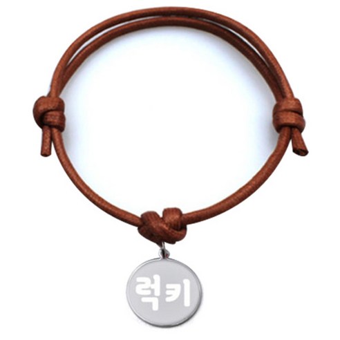 펫츠룩 굿모닝 카라멜 반려동물 목걸이S 메탈원형 팬던트 M, 실버(럭키), 1개