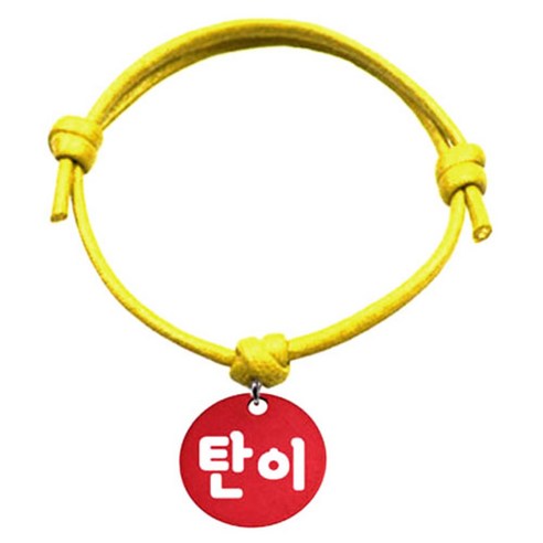 펫츠룩 굿모닝 옐로 반려동물 목걸이 S 알미늄원형 팬던트 S, 레드(탄이), 1개