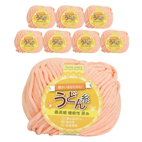 우동사 극세사 수면 뜨개실 8p, 피치