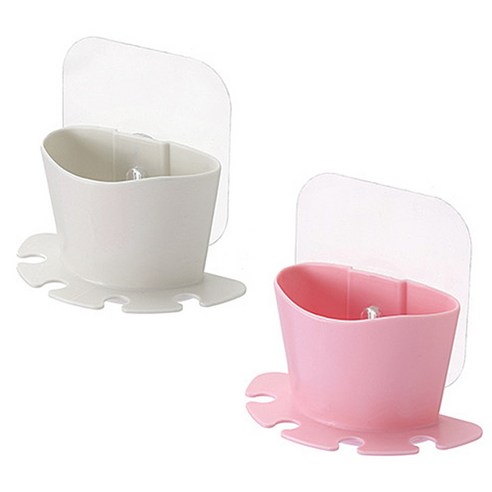 리버그린 다용도 칫솔꽂이, 화이트, 핑크, 2개