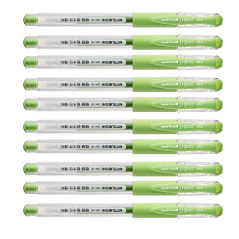 미쯔비시 시그노 유니볼 펜 UM-151 0.38mm, 애플그린, 10개입