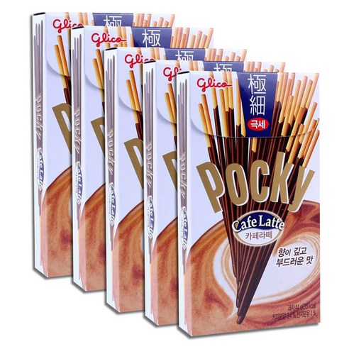 해태제과 포키 극세 막대과자 카페라떼, 44g, 5개