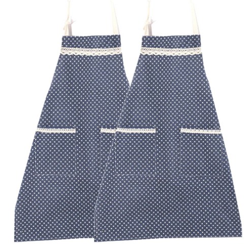 마켓감성 도트컬러 앞치마, 네이비, 2개