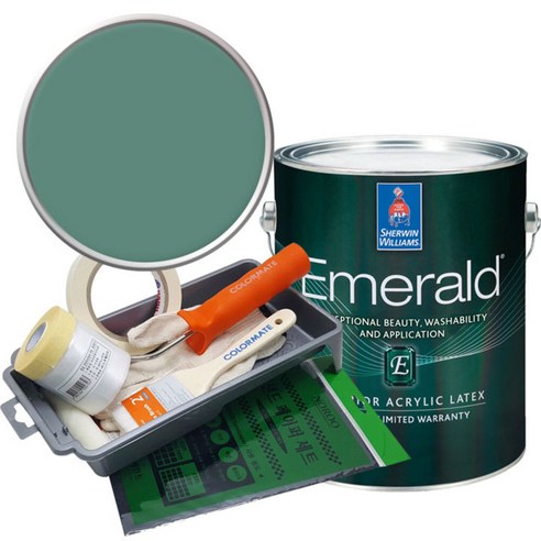 셔윈윌리암스 에메랄드 페인트 1L세트, SW6473 Surf Green