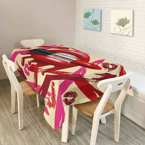 이코디 유니크 테이블 보, 립스틱, 140 x 140 cm