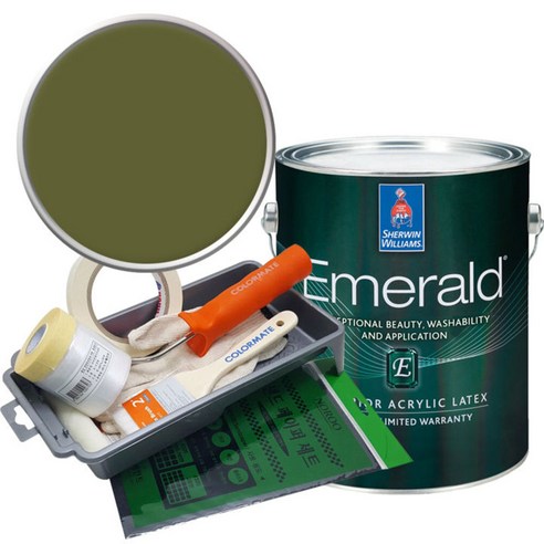 셔윈윌리암스 에메랄드 페인트 1L세트, SW6426 Basque Green