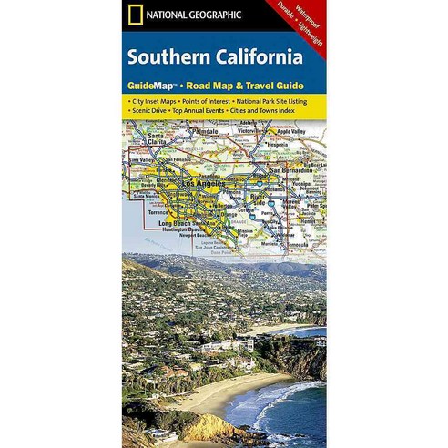 National Geographic State Guide Map Southern California, Natl Geographic Society Maps