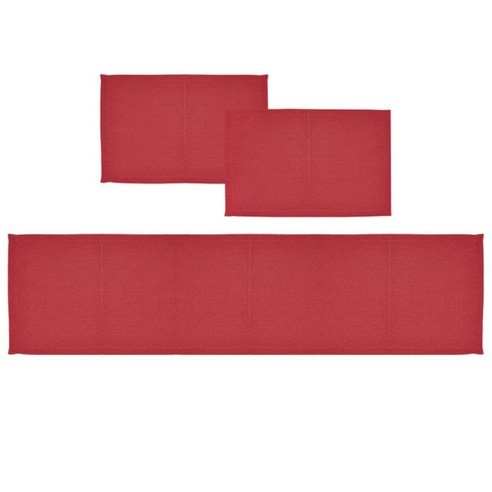 리베코 폴리린 테이블러너 + 플레이스매트 2p, 스트로베리, 러너(51 x 144 cm) + 매트(50 x 38 cm)