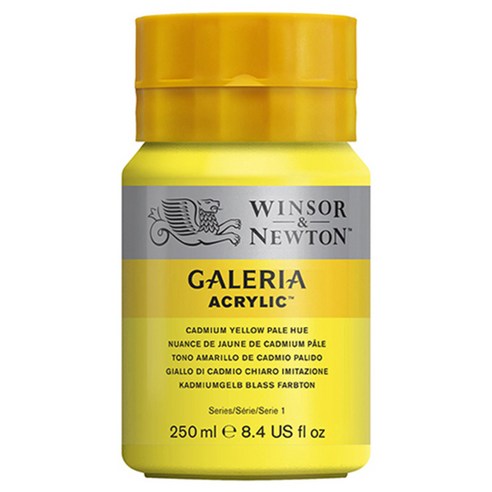 윈저앤뉴튼 갤러리아 아크릴 물감 Cadmium Yellow Pale Hue, 250ml, 1색
