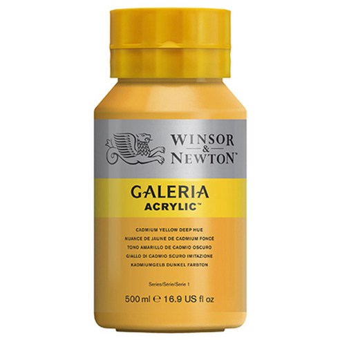 윈저앤뉴튼 갤러리아 아크릴 물감 Cadmium Yellow Deep Hue, 500ml, 1색