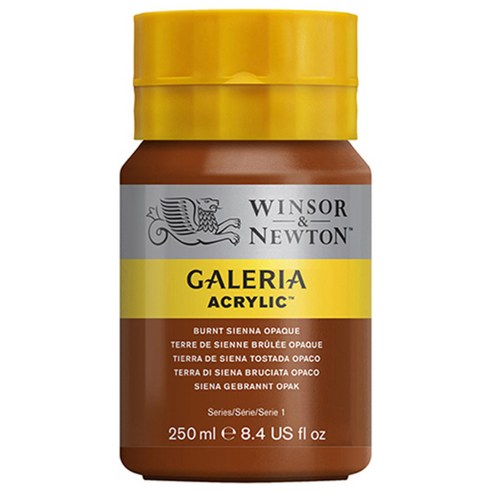 윈저앤뉴튼 갤러리아 아크릴 물감 Burnt Sienna Opaque, 250ml, 1색