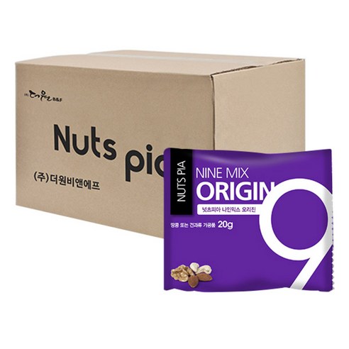넛츠피아 나인믹스 오리진 혼합견과, 20g, 100개