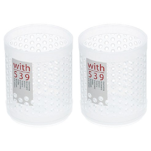 이노마타 4539 투명바스켓 원형, 화이트, 2개입