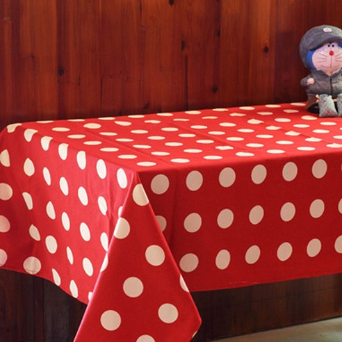 이코디 큐티 왕도트 테이블 보, 레드, 90 x 140 cm