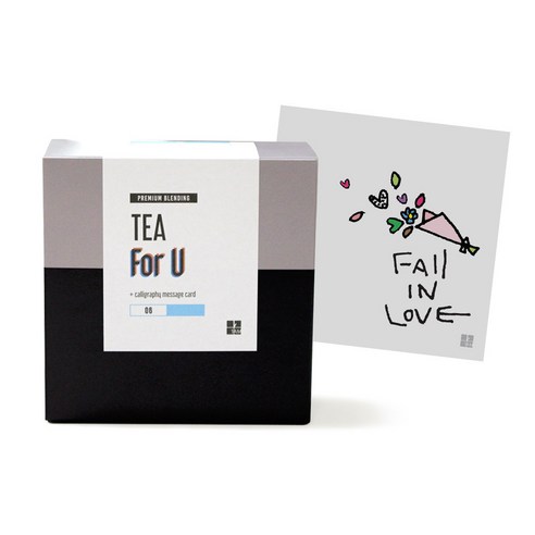 1AM Tea For U 블랜딩 티세트 얼그레이블라썸, 티백 6p + 미니 캘리그라피 카드 Fall In Love, 1세트