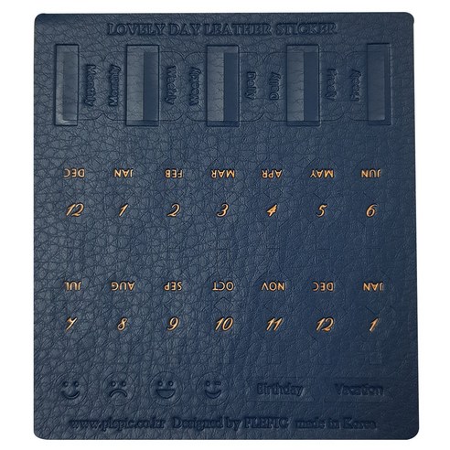 플레픽 러블리 데이 레더 인덱스 스티커 Navy Blue, 1개