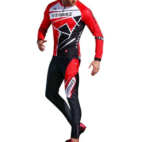 VEOBIKE 남성용 자전거 긴팔 져지 긴바지 세트 VL16-M01