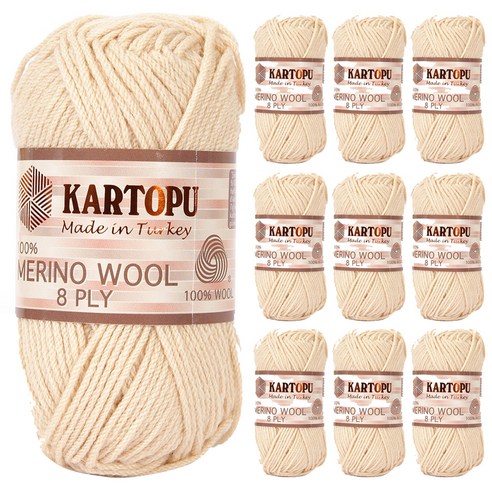 연일섬유 카르토푸 메리노울 8PLY 뜨개실 10p, 351 파우더