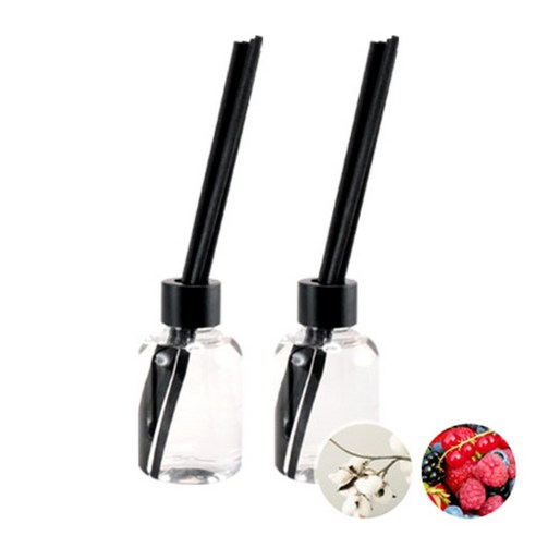 더아로마샵 디퓨져 리필액 100ml x 2p + 블랙 섬유스틱 10p + 블랙캡 2p, 화이트코튼, 블루밍브리즈