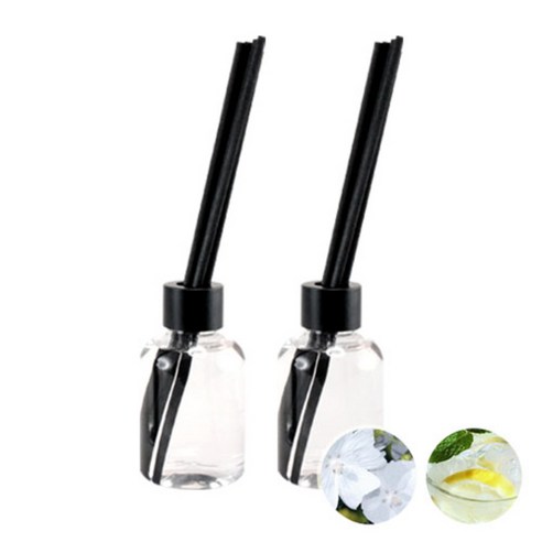 더아로마샵 디퓨져 리필액 100ml x 2p + 블랙 섬유스틱 10p + 블랙캡 2p, 달링머스크, 프레쉬시트러스