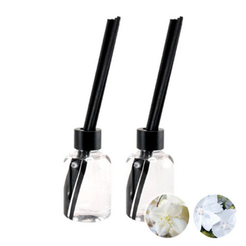 더아로마샵 디퓨져 리필액 100ml x 2p + 블랙 섬유스틱 10p + 블랙캡 2p, 화이트쟈스민, 달링머스크