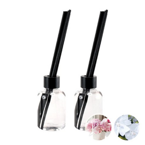 더아로마샵 디퓨져 리필액 100ml x 2p + 블랙 섬유스틱 10p + 블랙캡 2p, 피오니, 달링머스크