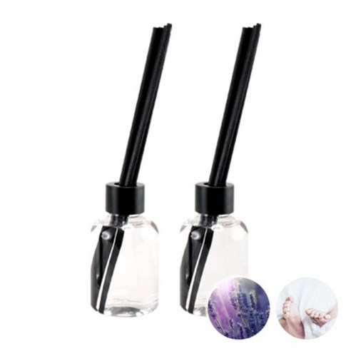 더아로마샵 디퓨져 리필액 100ml x 2p + 블랙 섬유스틱 10p + 블랙캡 2p, 라벤더, 베이비파우더