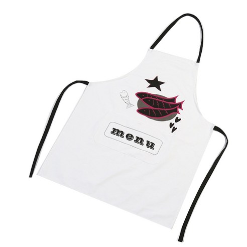 이코디 메뉴 베이직 앞치마, 화이트, 1개