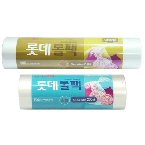 롯데이라이프 롤팩 소형 200매 + 롤팩 알뜰형 대형 200매, 소(S), 200개입, 2개