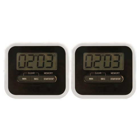 블럭마트 자석 주방 디지털타이머, 블랙, 2개