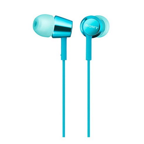 소니 컬러풀 사운드 이어폰, MDR-EX155AP, 라이트 블루