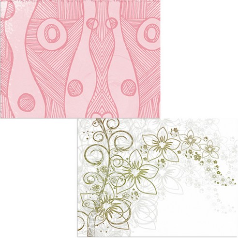 벨라 실리콘 식탁매트 2p 꽃향기 화이트 + 곡선과직선, 혼합 색상, 385 x 285 mm
