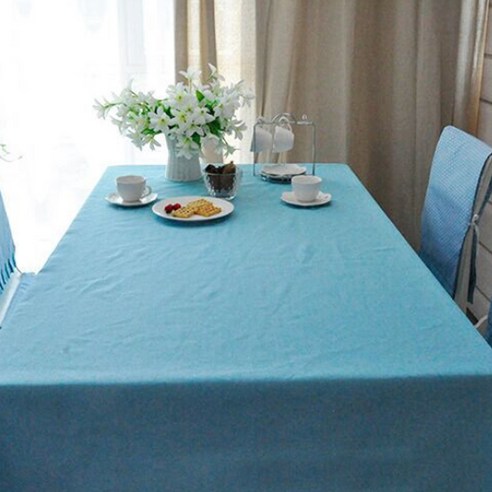 이코디 퓨어 코지 무지 테이블 보, 블루, 130 x 180 cm