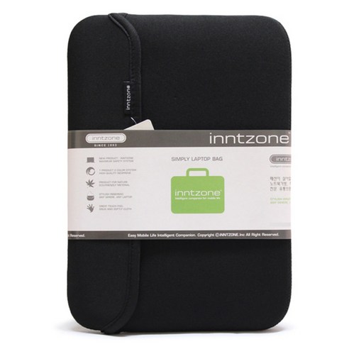 인트존 네오프랜 컬러 노트북 파우치 INTC-107X, 블랙, 14.1in