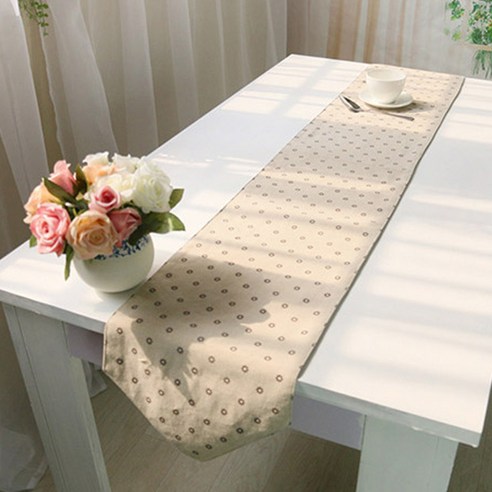 아리코 25 kitchen 유럽풍 테이블 러너, 플래그 국화잎, 6인(32 x 200 cm)