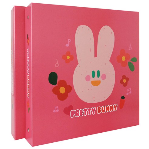 앨범샵 프렌즈 바인더 포토앨범 포켓식, 핑크 바니(흑색내지), 40매