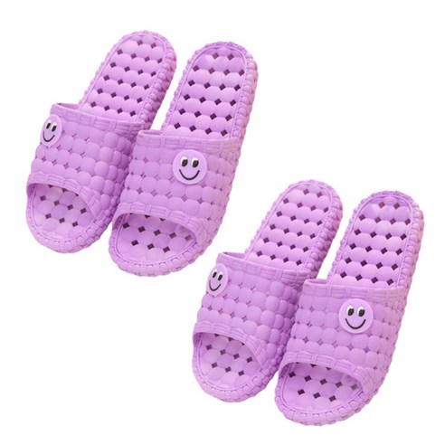 마켓감성 물빠짐 논슬립 큐트 욕실화 바이올렛, 2개입