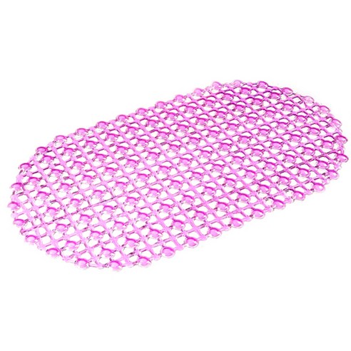 마켓감성 PVC 논슬립 타원 욕실매트, 핑크, 2개입