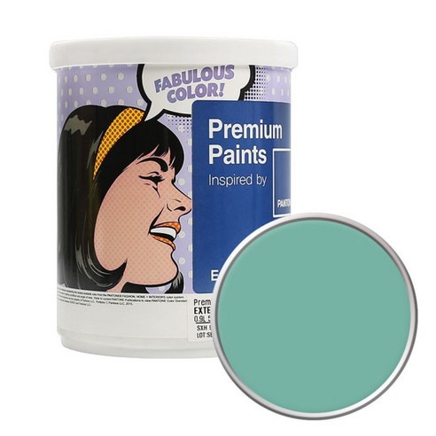 노루페인트 팬톤 외부용 실외 벽면 무광 페인트 1L, 15-5711 Dusty Jade Green