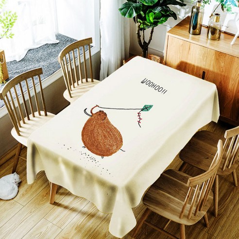 아울리빙 감성 디자인 주방 테이블보, C, 140 x 140 cm