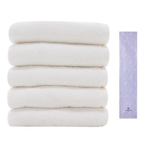 송월타월 노블레스 타월 150g 5p 아이보리 + 아날도바시니 블록패턴 스포츠 타올, 연보라, 1세트