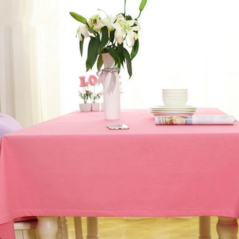 저스틴앤클로이 테이블웨어 캔디컬러 디자인 식탁보, 핑크레드, 90 x 140 cm