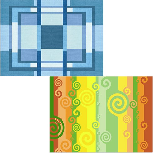 벨라 실리콘 식탁매트 바람2 + 칠교 패턴, 8, 385 x 285 mm