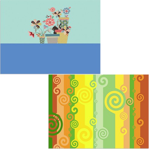 벨라 실리콘 식탁매트 바람2 + 꽃 속 고양이, 1, 385 x 285 mm