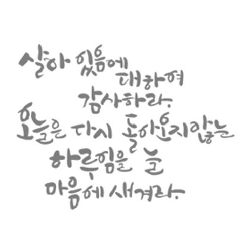 디자인엠 살아있음에 캘리그라피 포인트 스티커, 다크그레이