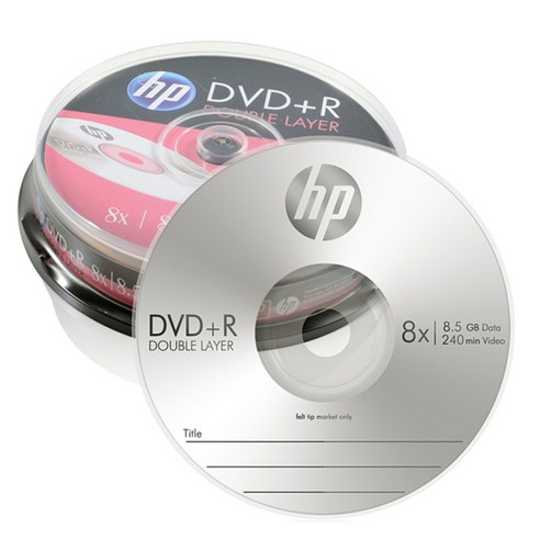 HP 8.5GB 8x 더블 레이어 공디스크 DVD+R 케익 10p