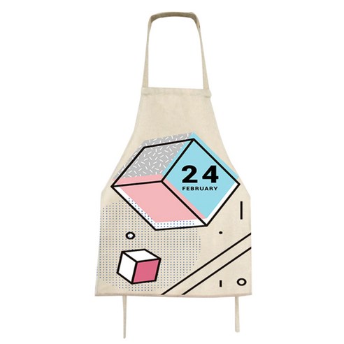 아울리빙 일러스트 도형 주방 앞치마 56 x 68 cm, E, 1개