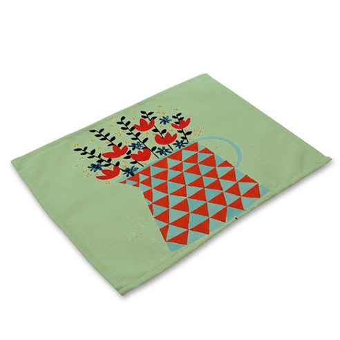 비케이 추상 화분 식탁매트, 3, 42 x 32 cm