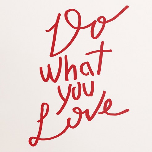 1AM 캘리그라피 인테리어 포인트 스티커 Do what you Love, 빨강